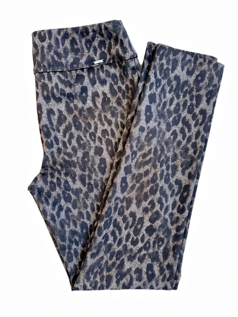UP! Ponte Skinny Fit Pants Leopard Print Tummy Control Like New